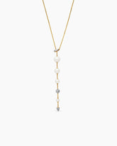 Pearl and Pavé Y Necklace in 18K Yellow Gold with Pearls and Diamonds